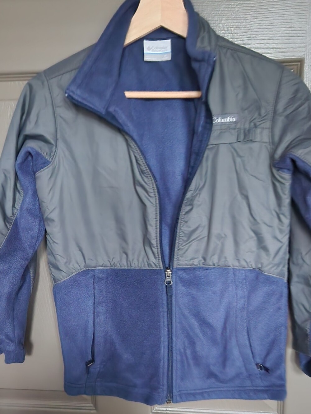 Columbia Kids Navy and Gray Zip-Up Fleece Jacket